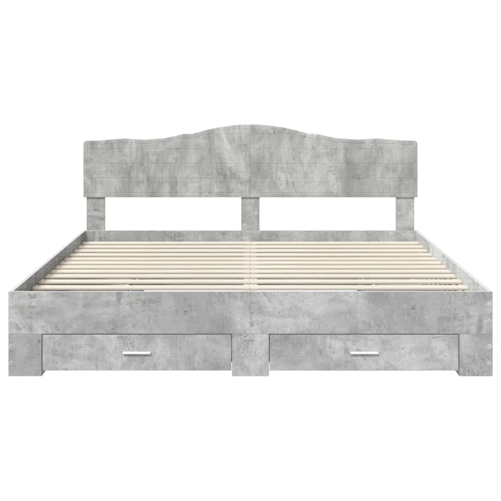 Struttura del letto con testiera Grigio cemento 180 x 200 cm