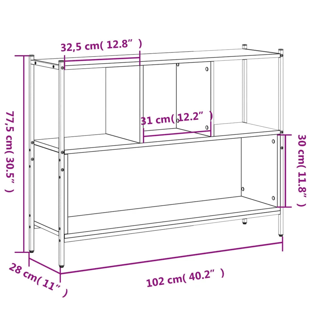 Libreria Grigio Sonoma 102x28x77,5 cm in Legno Multistrato 838901