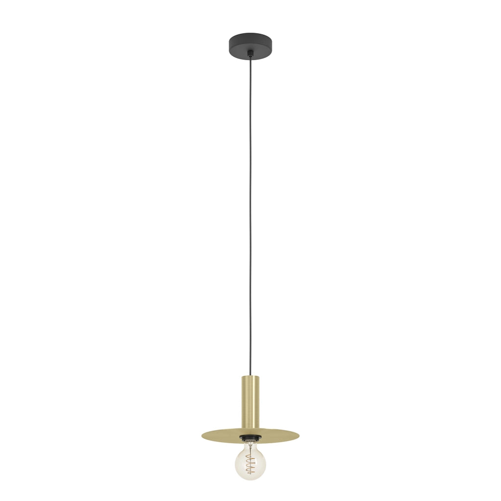 Lampadario A Sospensione Moderno Escandell Acciaio Nero Ottone 1 Luce E27