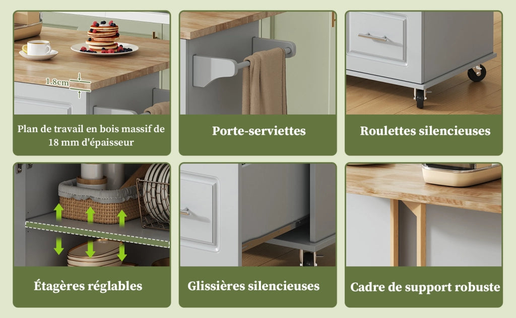 Tavolo da Cucina Pieghevole con Cassetti e Ripiani ¨C MINIMAL ¨C Rovere, 137x43x92 cm