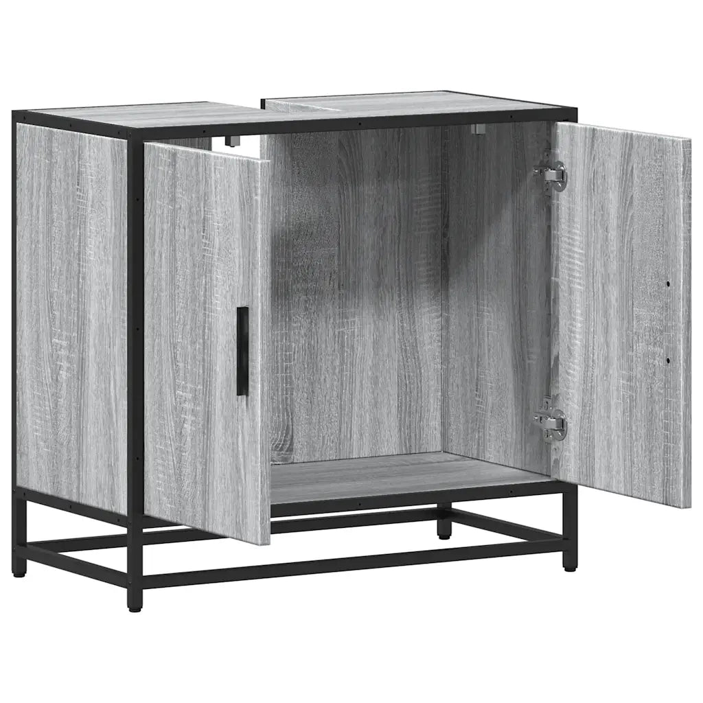Mobile Lavabo Bagno Grigio Sonoma 65x33x60 cm Legno Multistrato 849267