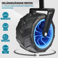 Carretto a mano pieghevole, max 70 kg, tessuto impermeabile blu, Carrello spiaggia con parasole