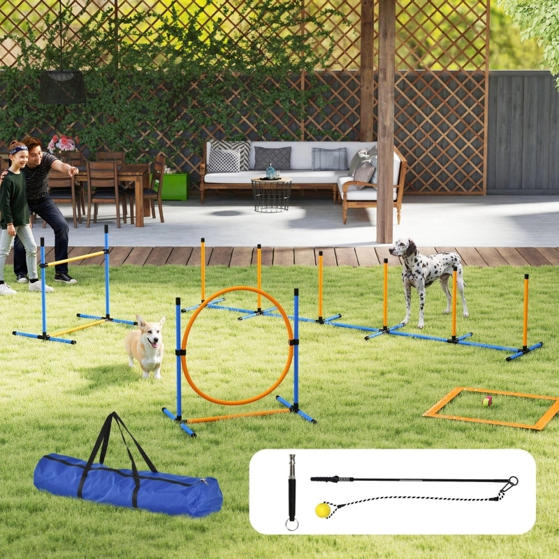 Set di agilit¨¤ per cani, 7 pezzi: attrezzatura per l'addestramento dei cani, set di ostacoli per giochi e allenamento