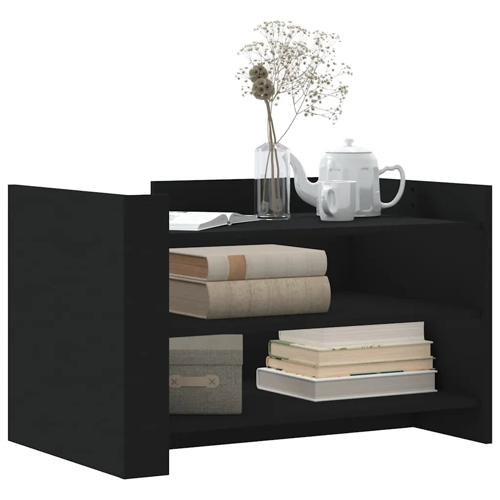 Tavolino da salotto | Tavolino da caff¨¨ | Tavolino da Soggiorno Nero 80x50x50 cm in Legno Multistrato