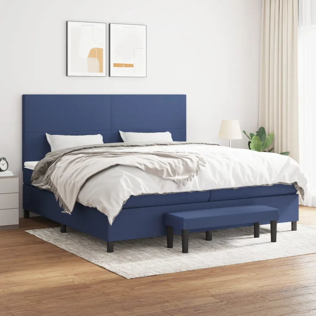 Giroletto a Molle con Materasso Blu 200x200 cm in Tessuto cod mxl 59025
