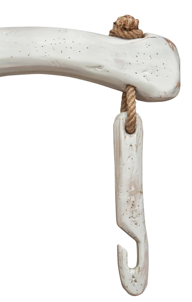 Biscottini Giogo lampadario in legno massello di tiglio finitura bianca anticata Made in Italy