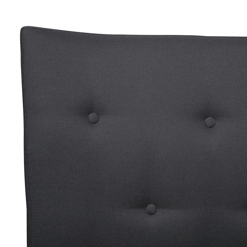 Letto a doghe Tessuto in poliestere grigio scuro Gambe in legno imbottite Testiera capitonné 180 x 200 cm