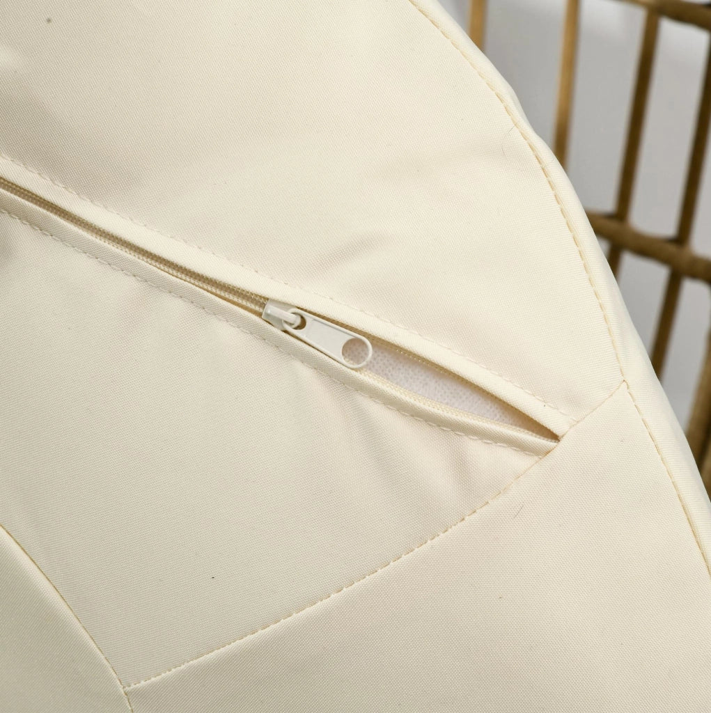 Poltrona da giardino a cestello ovale con cuscini; 105 x 90 x 148 cm; khaki