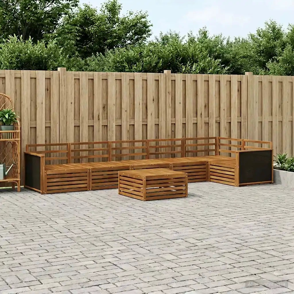 Set di divani da esterno 7 pcs Naturale 79 x 79 x 37 cm 3383432