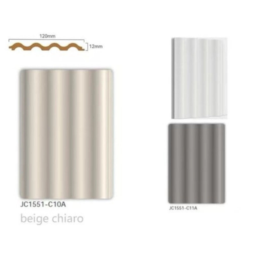 Trade Shop - Pannello Decorativo Da Parete Effetto Ondulato Beige 120x290 Cm In Ps Moderno -