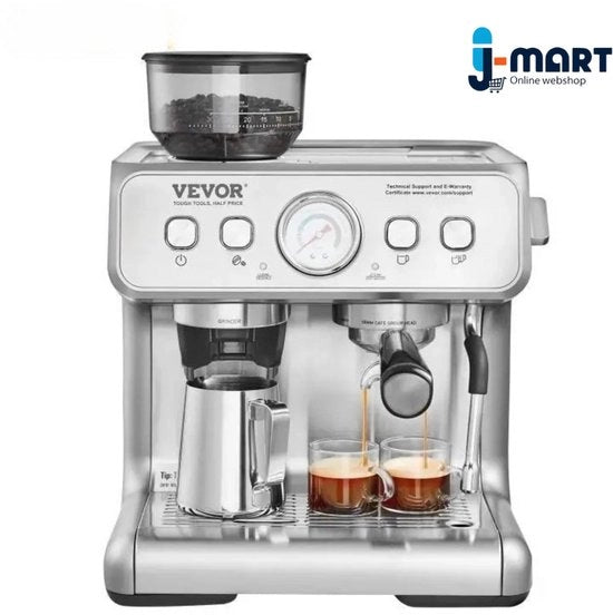 Macchina per Espresso Semi Automatica con Grinder e Sfumatore - 34,8 x 34,3 x 41,2 cm