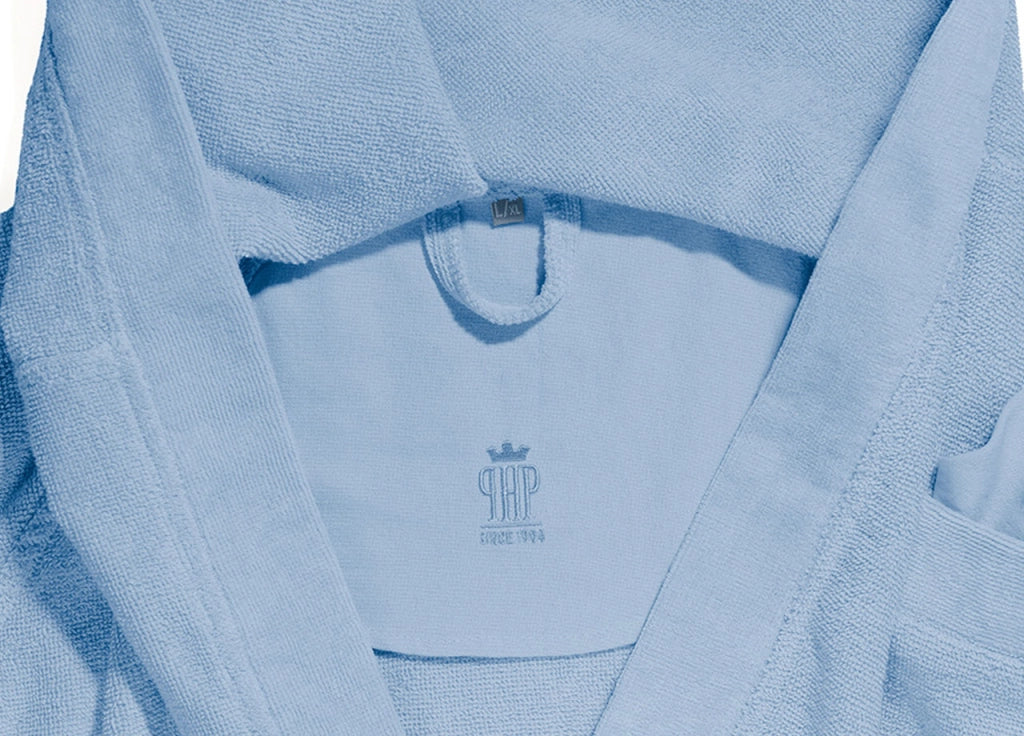 Accappatoio Con Cappuccio E Tasche In Spugna Joy Tinta Unita Mediterraneo - M-L - Mediterraneo