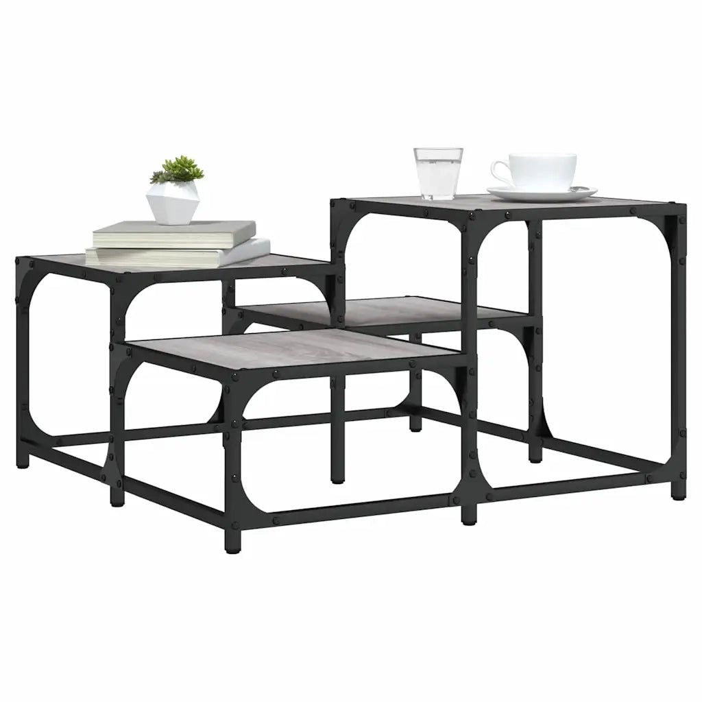 Tavolino da Salotto Grigio Sonoma 68x68x40 cm Legno Multistratocod mxl 110185