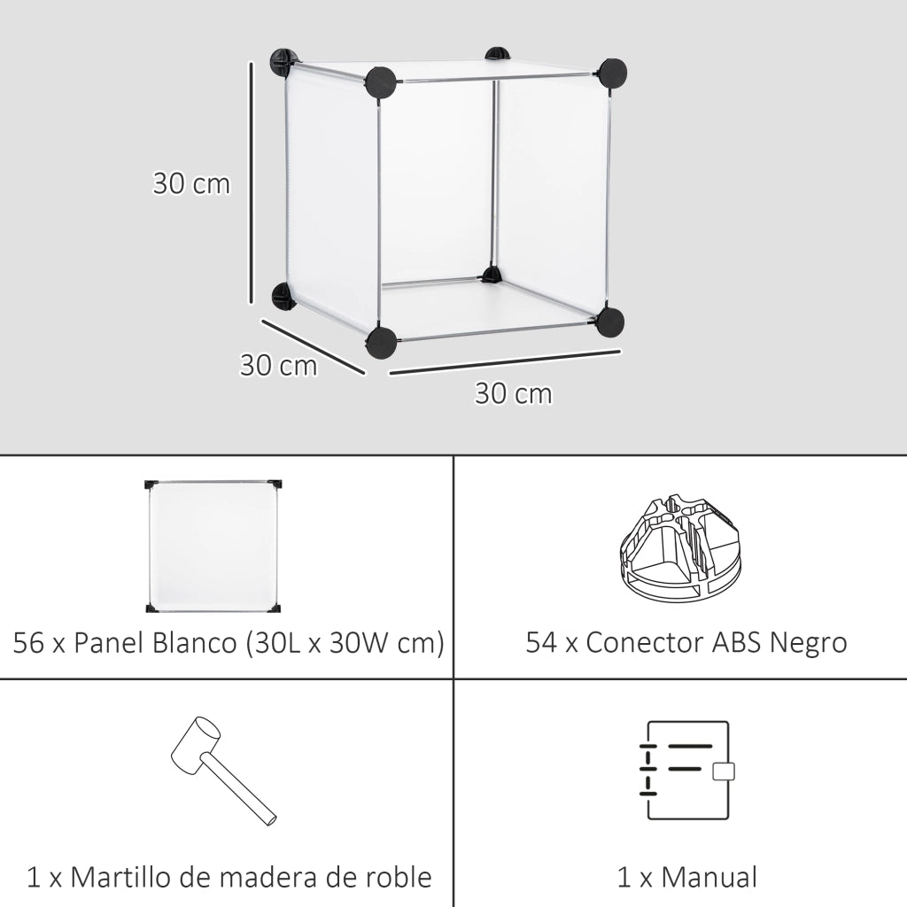 Armadio scarpe con cubi ¨C Zephmum ¨C Plastica trasparente 125x32x125 cm