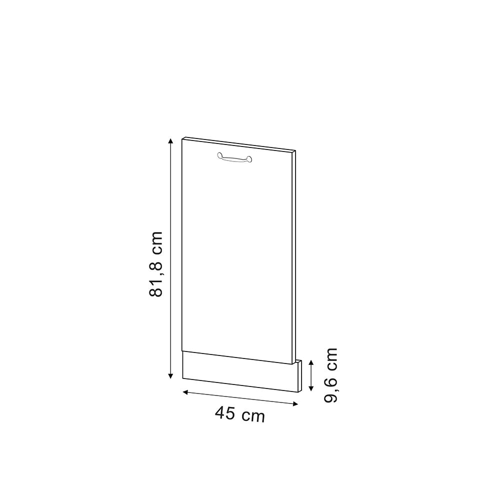 Pannello frontale R-Line Bianco lucido/Rovere dorato 45 cm senza piano di lavoro Vicco