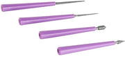 Raccoglitore di Filo 4 pezzi - Punti Diamantati - Acciaio Inossidabile - Plastica - Adatto per Vetro/Metallo/Legno - Lunghezza 85,5/87/108/119 mm - Amplificatore di Gancio di Filo