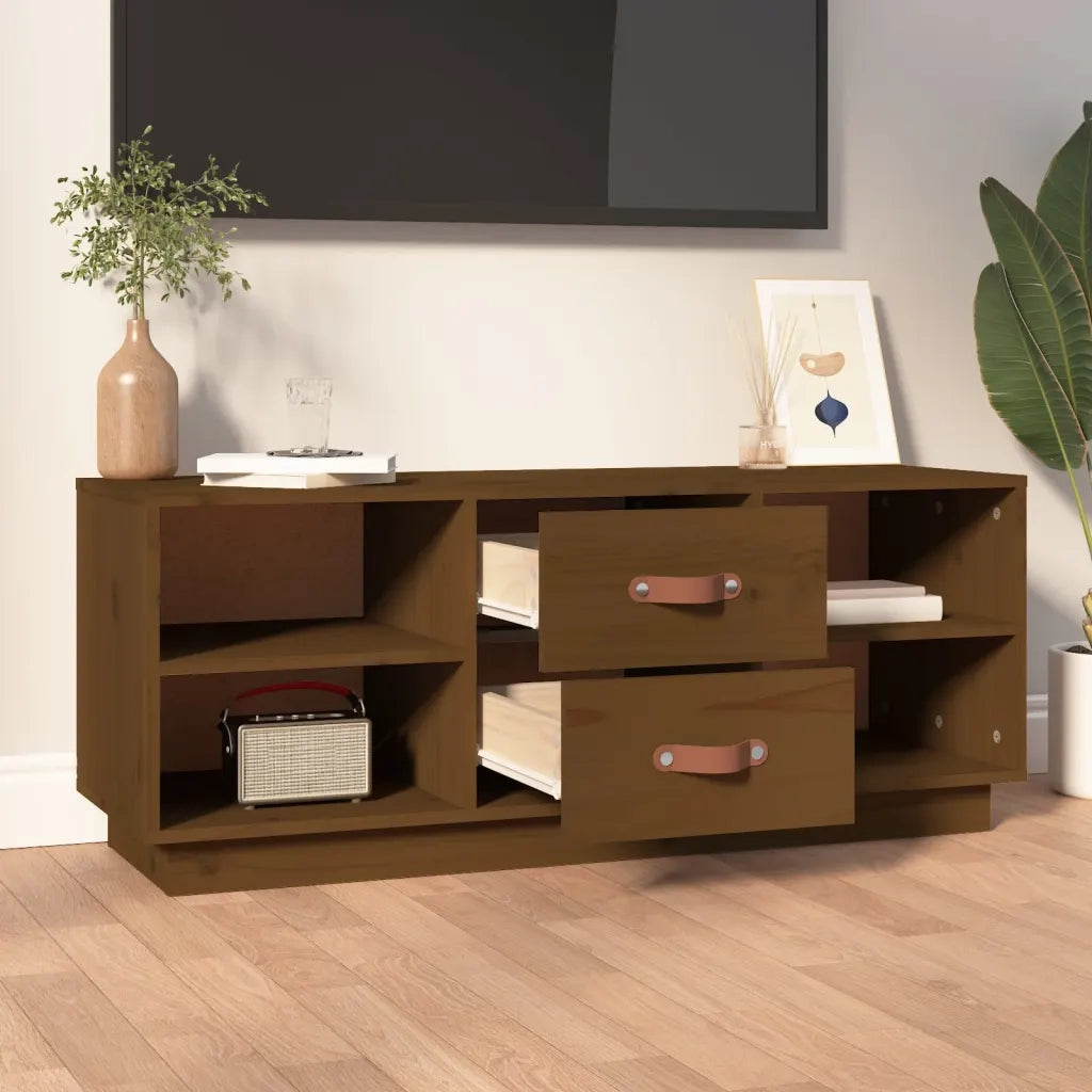 Mobile TV | Armadietto TV | Mobile Porta TV Ambra 100x34x40 cm in Legno Massello di Pino