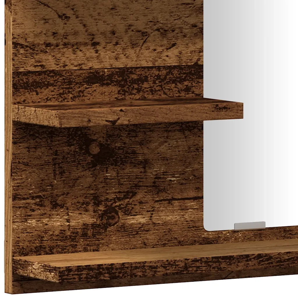 Armadietto a Specchio da Bagno Legno Vecchio 60x10,5x45 cm 856255