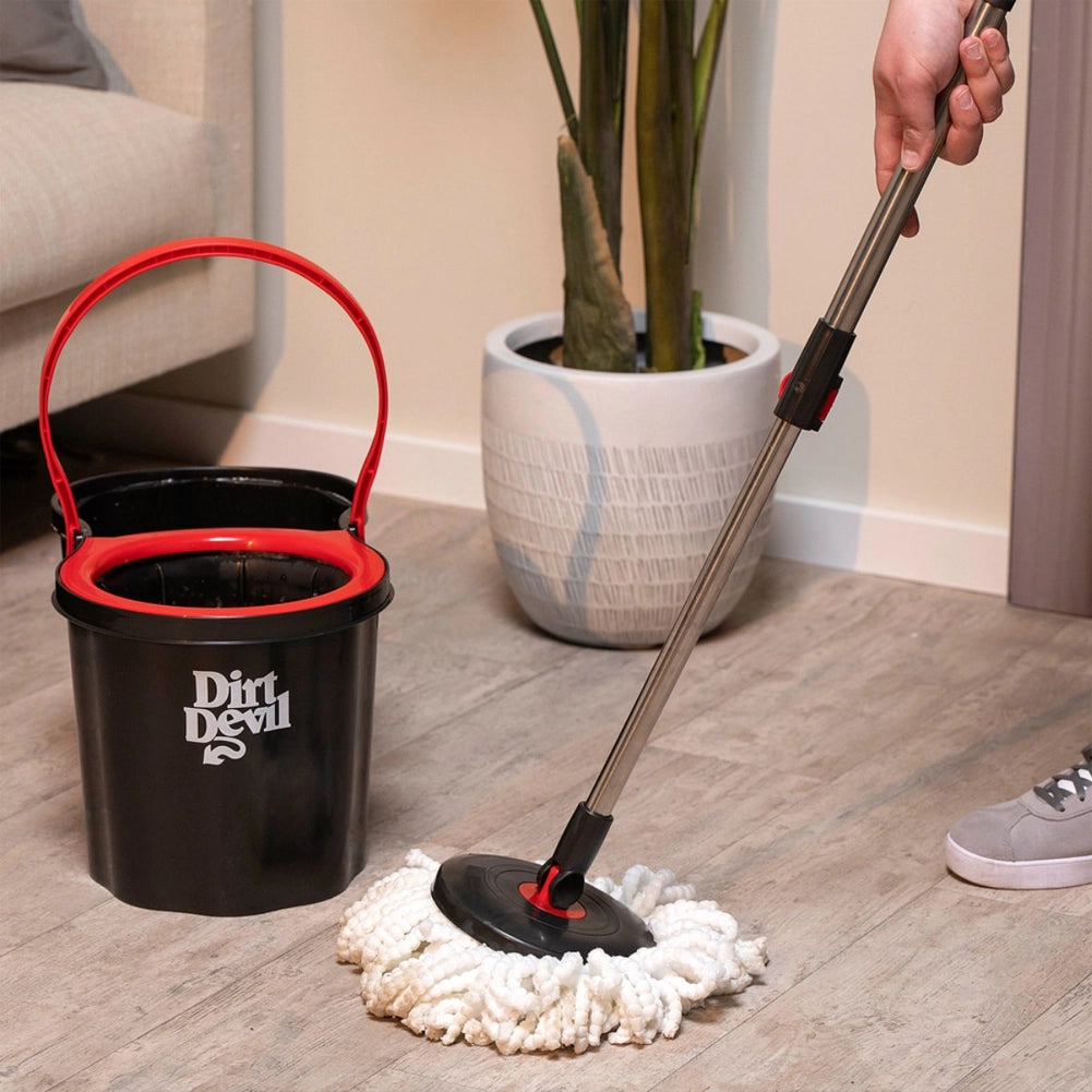 Set Mocio Rotante Dirt Devil a 360 Gradi Manico Estensibile Secchio Cestello 16L