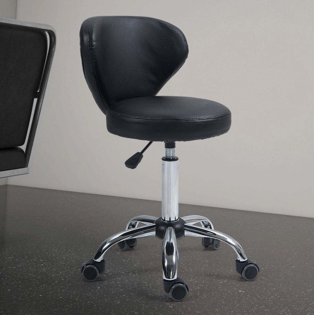 Sgabello da lavoro girevole con schienale ergonomico