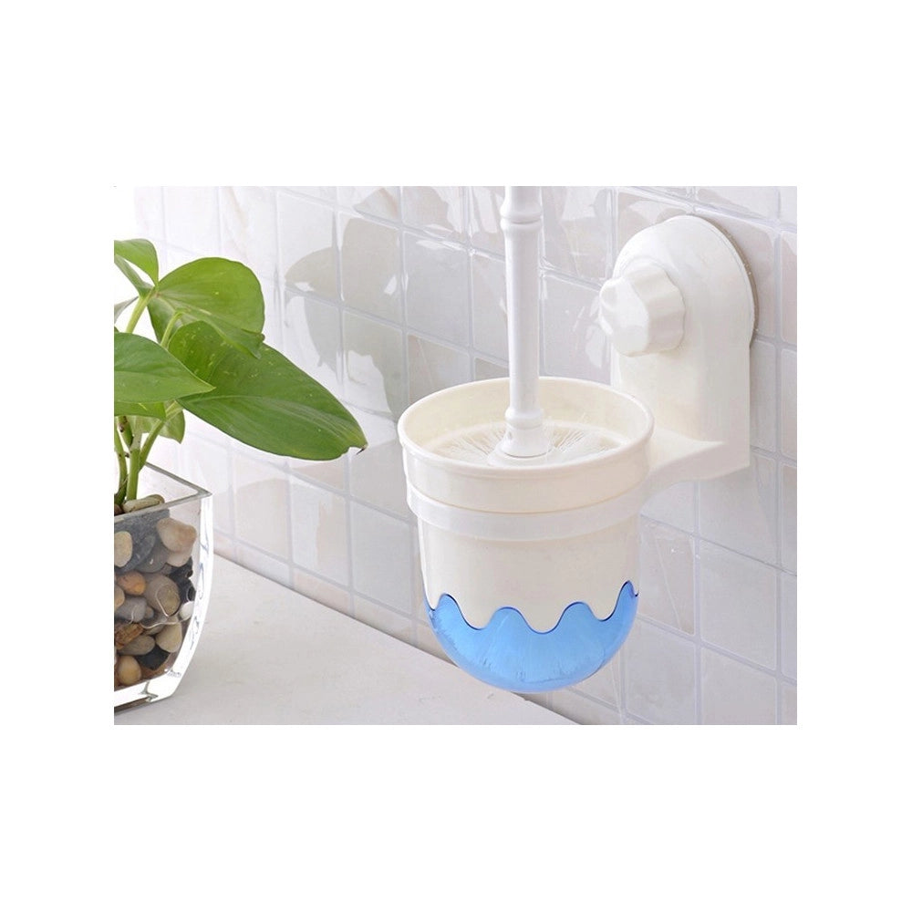 Trade Shop - Scopino Con Porta Scopino A Parete Con Attacco A Ventosa Accessori Per Bagno -