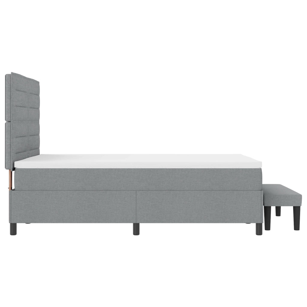 Letto con Rete a Molla e Materasso Grigio Chiaro 140x200 cm Tessuto
