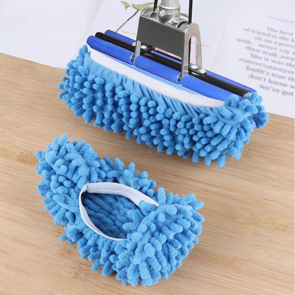 Trade Shop - Set 2pz Scarpe Per Mocio Calzini Riutilizzabili In Microfibra Per Pulizia Casa Pavimento -