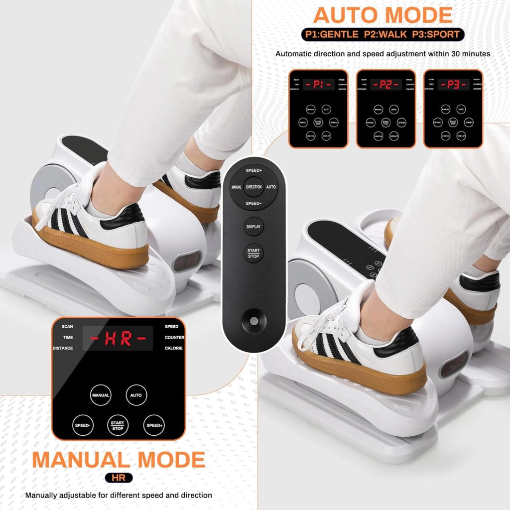 Trainer ellittico elettrico sotto scrivania con telecomando Trainer ellittico Pedal Trainer Trainer per gambe Stepper a velocità regolabile per Home Office Adolescenti per anziani e adulti