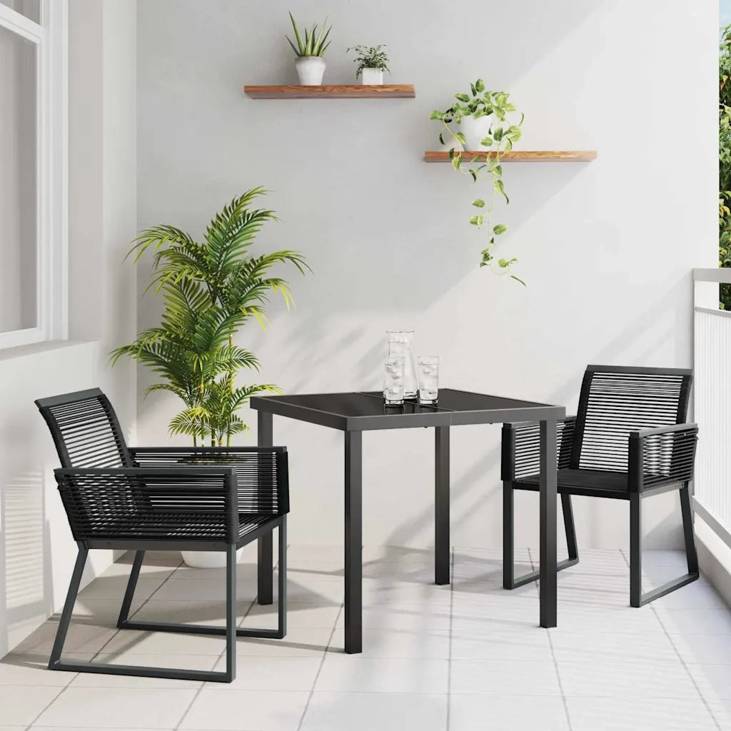 Set da Pranzo per Giardino 3 pcs Nero 3379310