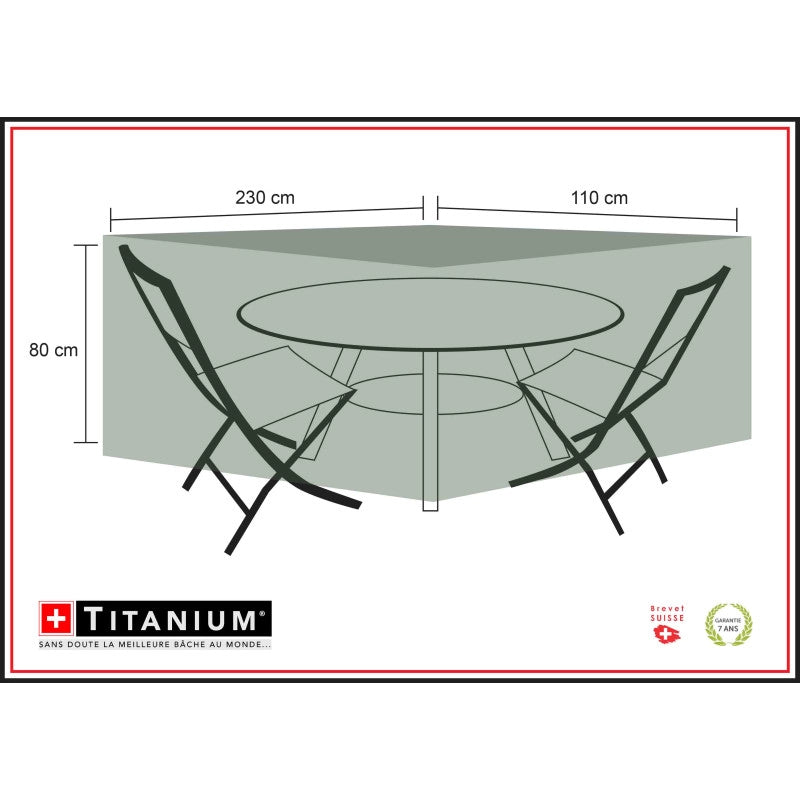 Copertura per tavolo ovale + sedie TITANIUMÂ® Nero