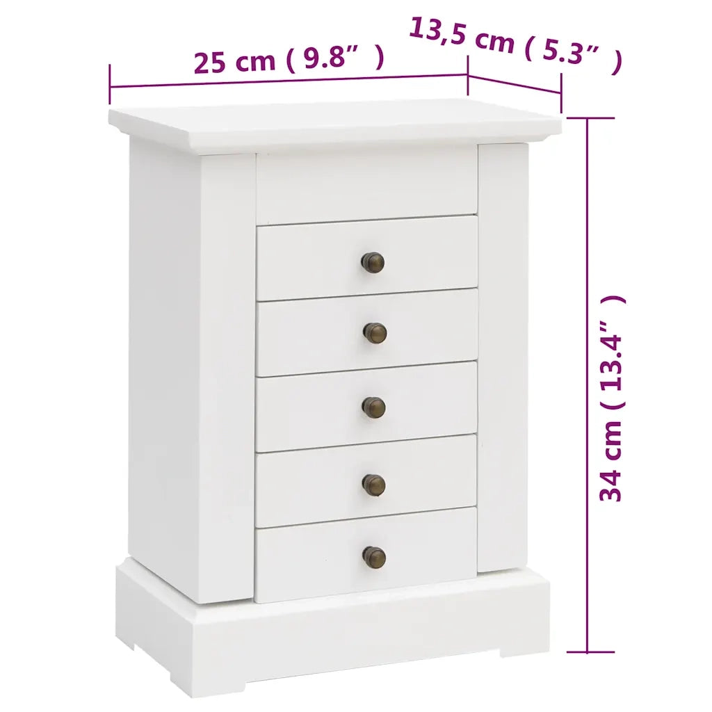 Armadietto per Gioielli con Specchio in MDF 25x13,5x34 cm 245753