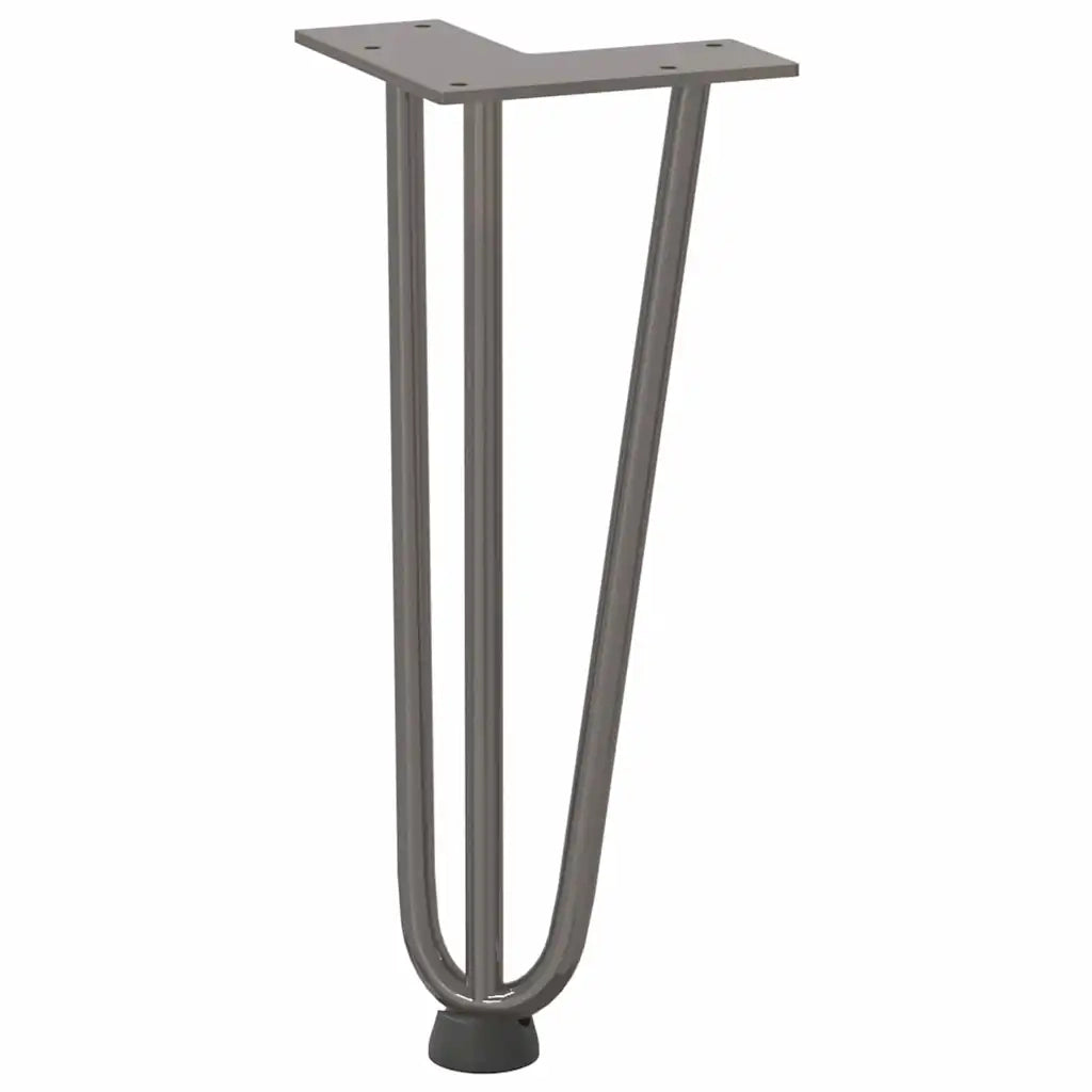 Gambe a forcina per tavolino 4 pz in acciaio naturale 30 cm in acciaio massiccio 4012439