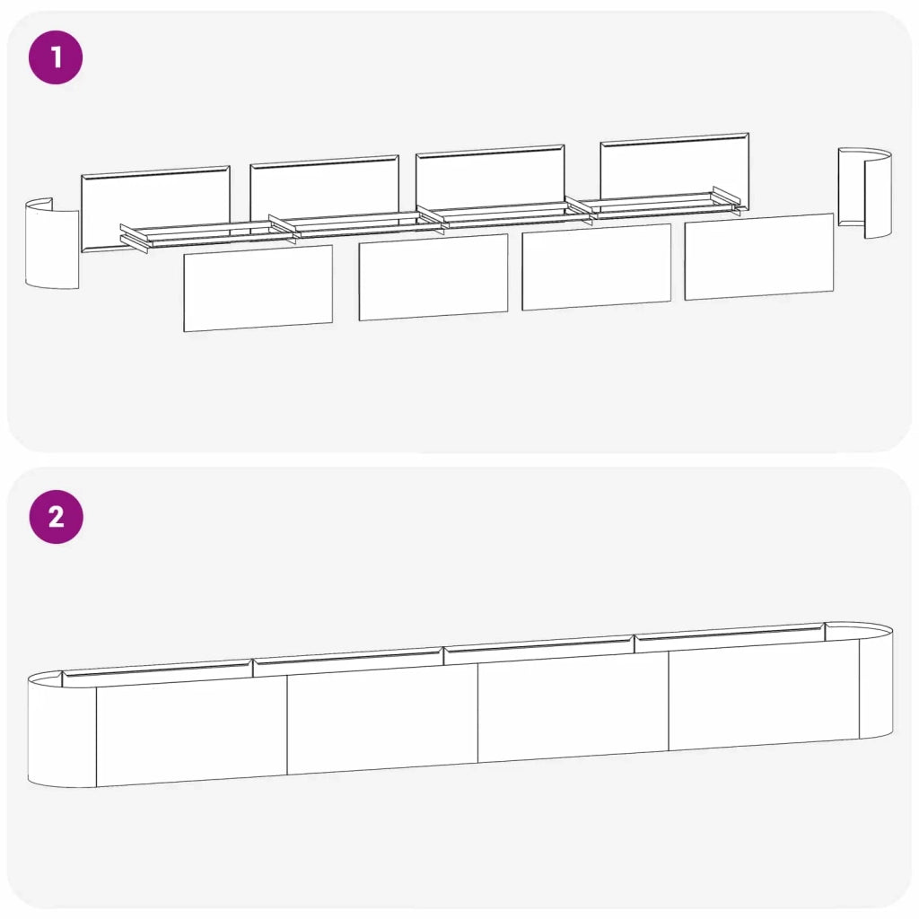 Letto rialzato da giardino Acciaio zincato 360 x 40 x 40 cm 8011710