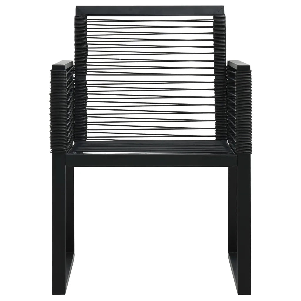 Sedie da Giardino 2 pz Nere in Rattan PVC