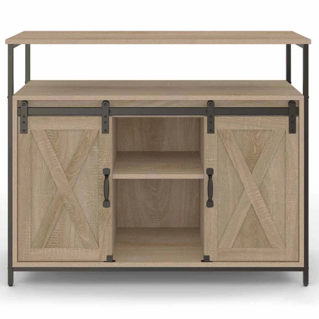 IDMarket - Credenza a 2 ante scorrevoli 100 cm QUEBEC design industriale