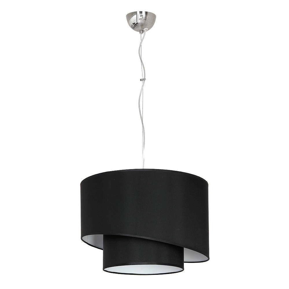 Ollastra, Lampada a Sospensione Materiale Struttura in Tessuto, Nero