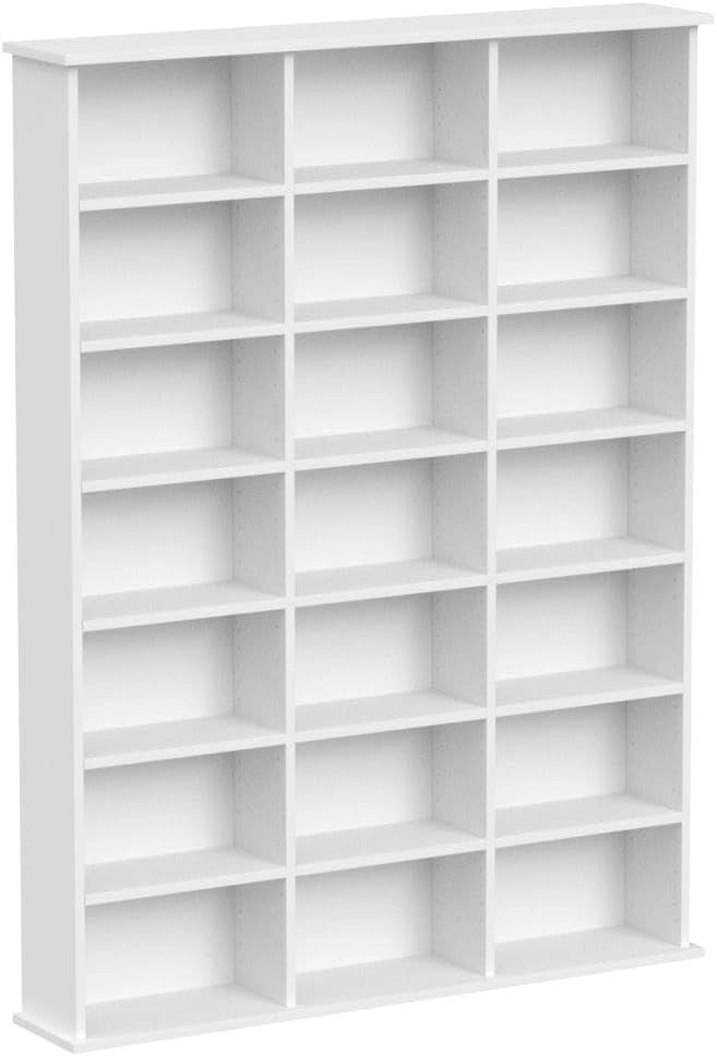 Scaffale porta cd Jukebox, Bianco, 105.4 x 136 cm