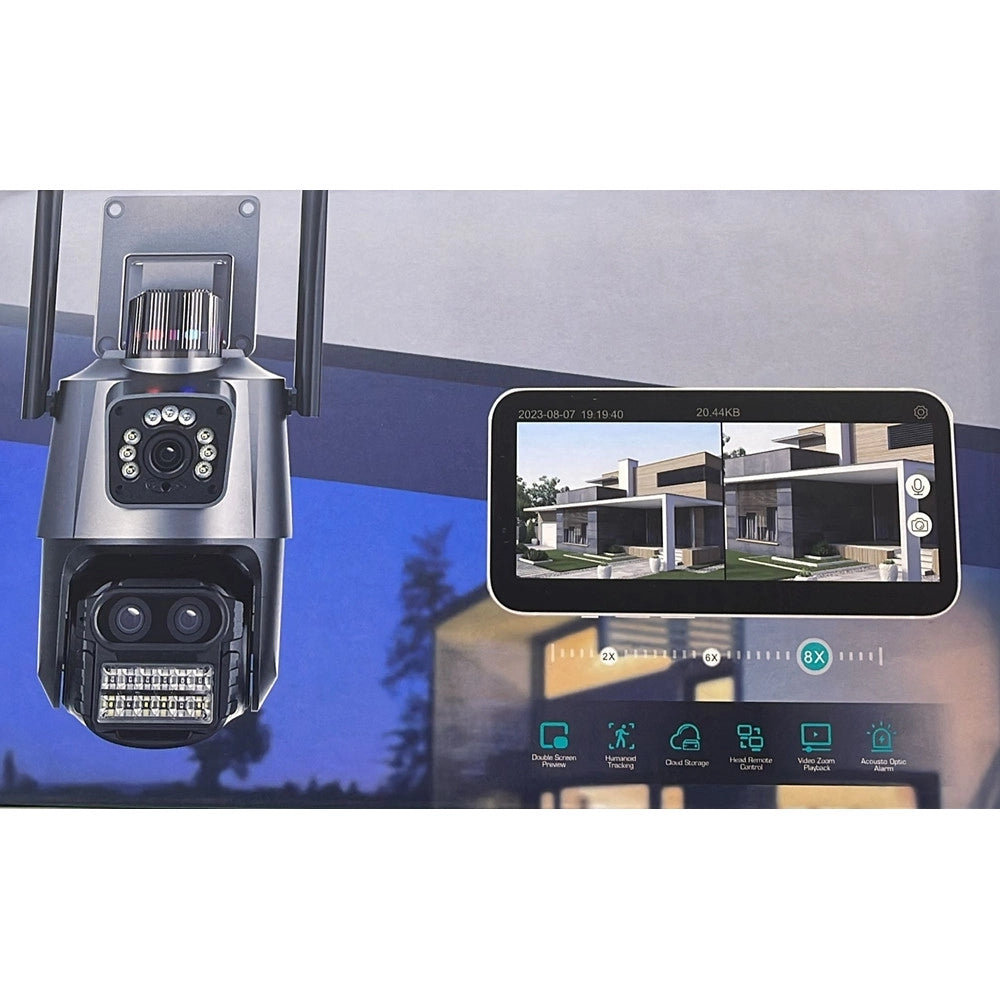 Trade Shop - Telecamera Per Sicurezza Domestica Wireless Esterna Zoom 8x Cam Video Sorveglianza -
