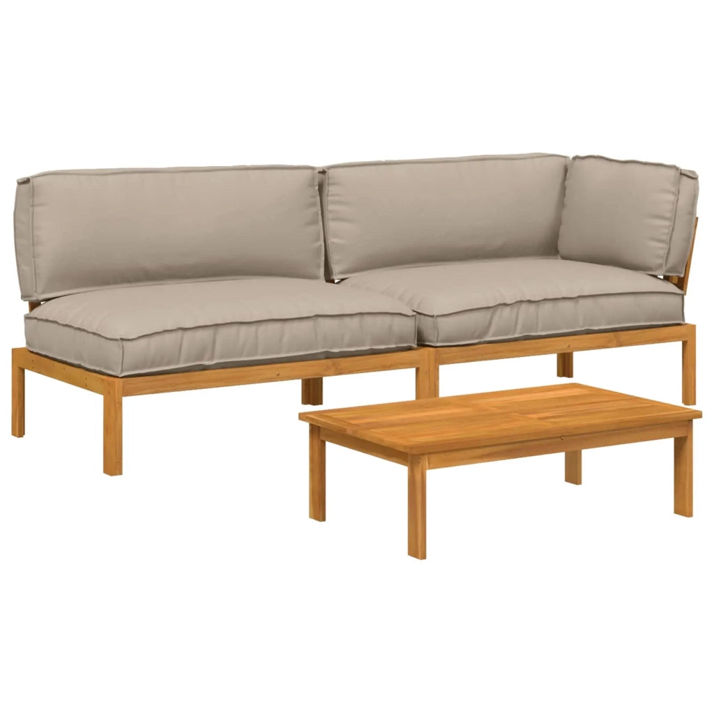 Set di divani con cuscino 3 pcs Talpa Legno di Acacia Massello 3418479