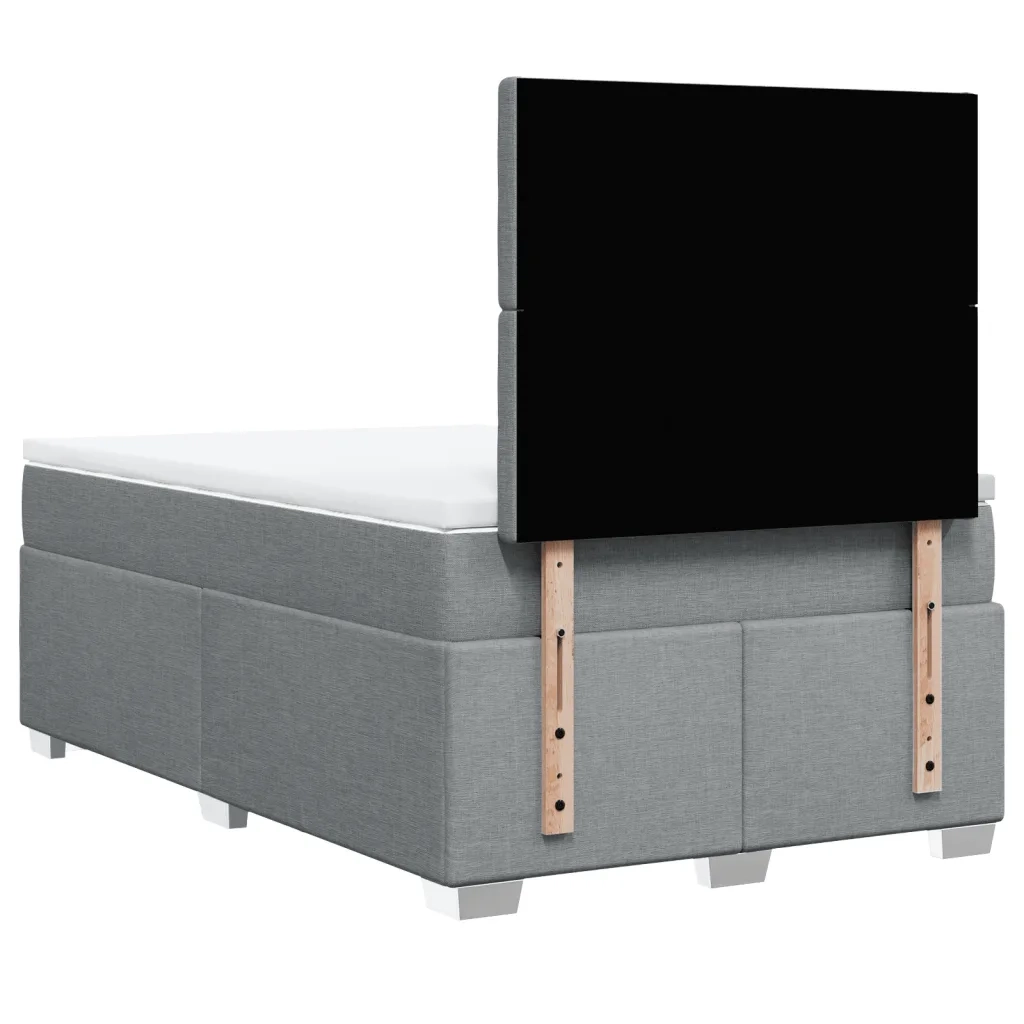 Giroletto a Molle con Materasso Grigio Chiaro 120x190cm Tessuto