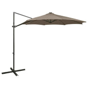 Ombrellone da giardino decentrato con palo e luci LED 300 cm tortora 02_0008535