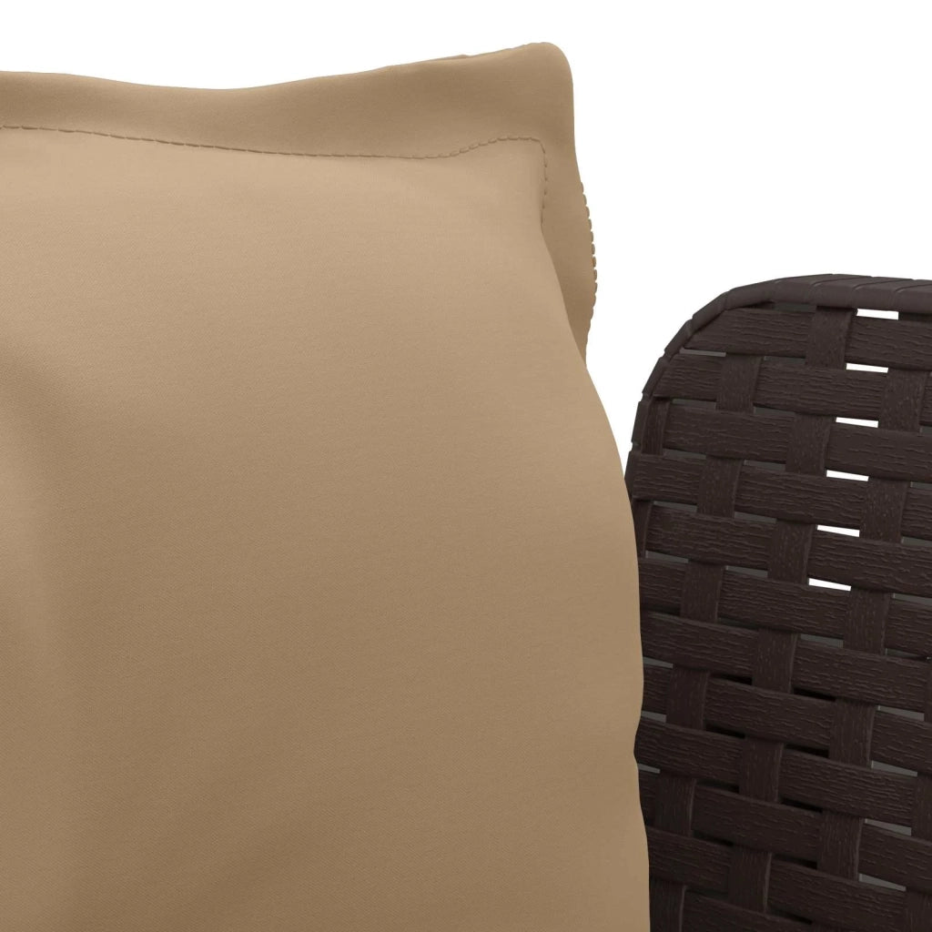 Poltrona a 1 Posto con Cuscini Aspetto Rattan PP Marrone 8011874