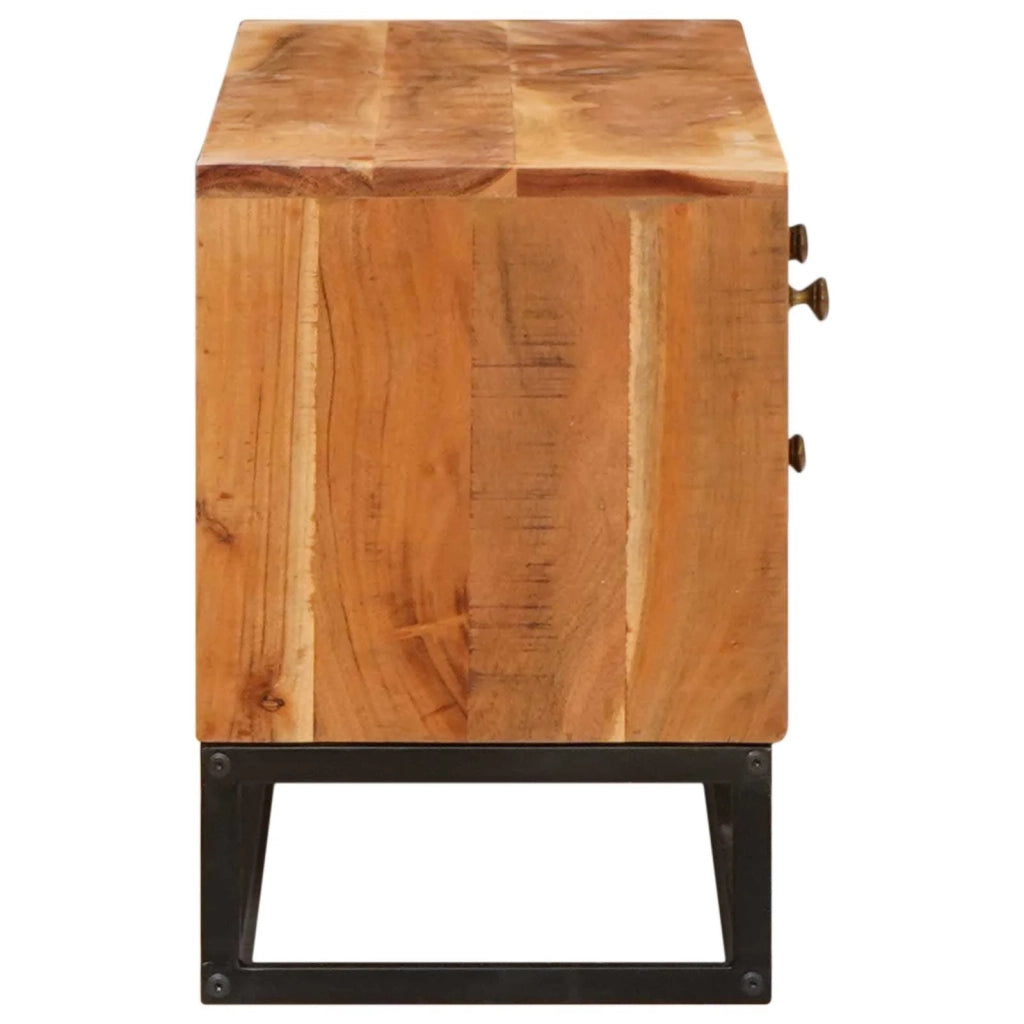 Mobile TV-Credenza per TV Naturale 110 x 30 x 44 cm Legno di Acacia Massello