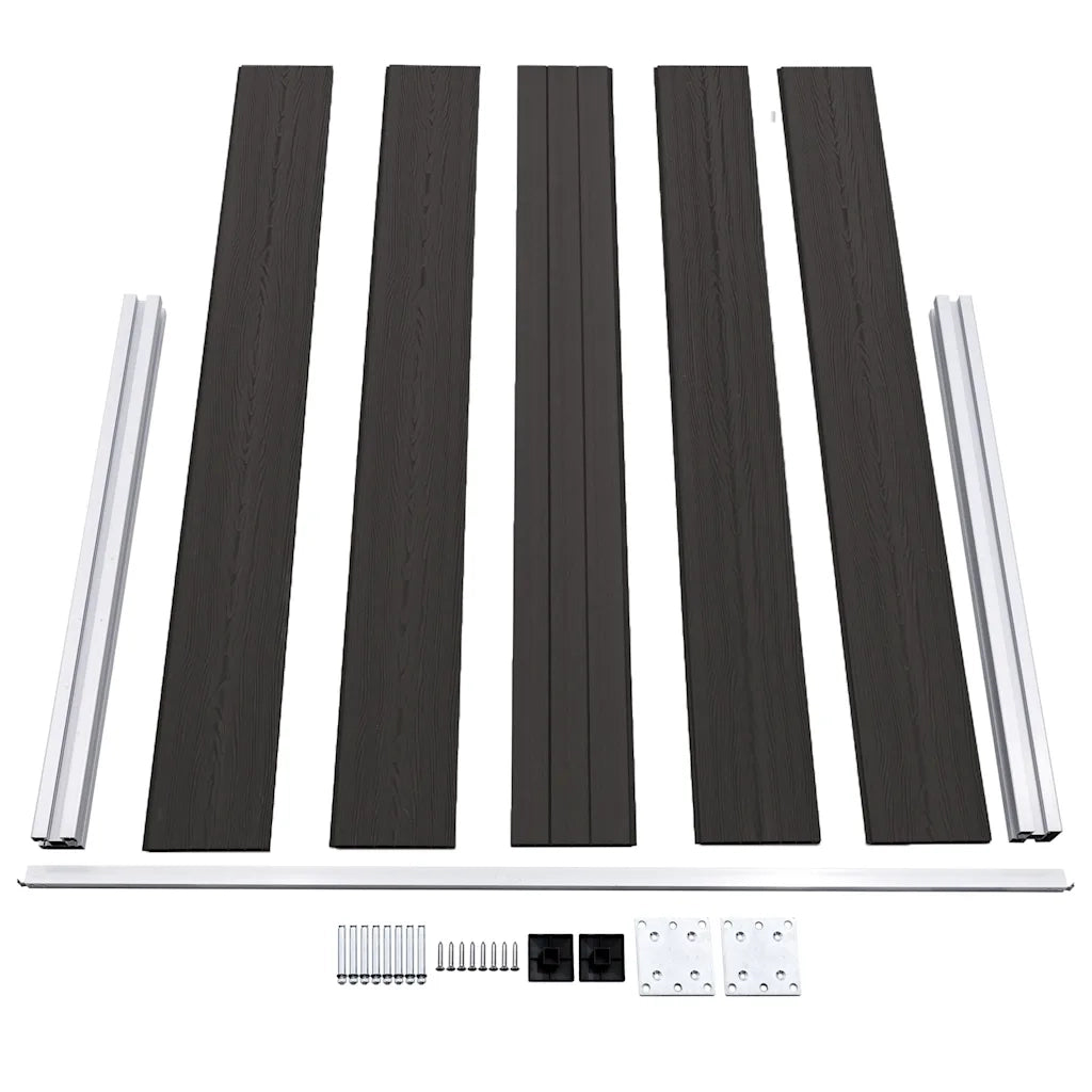 Pannello di recinzione | Recinzione da Giardino in WPC 180x105 cm Nero