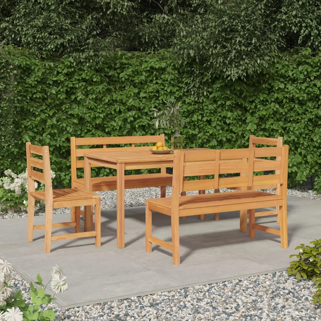 Set da Pranzo per Giardino 5 pz in Legno Massello di Teak cod mxl 35401