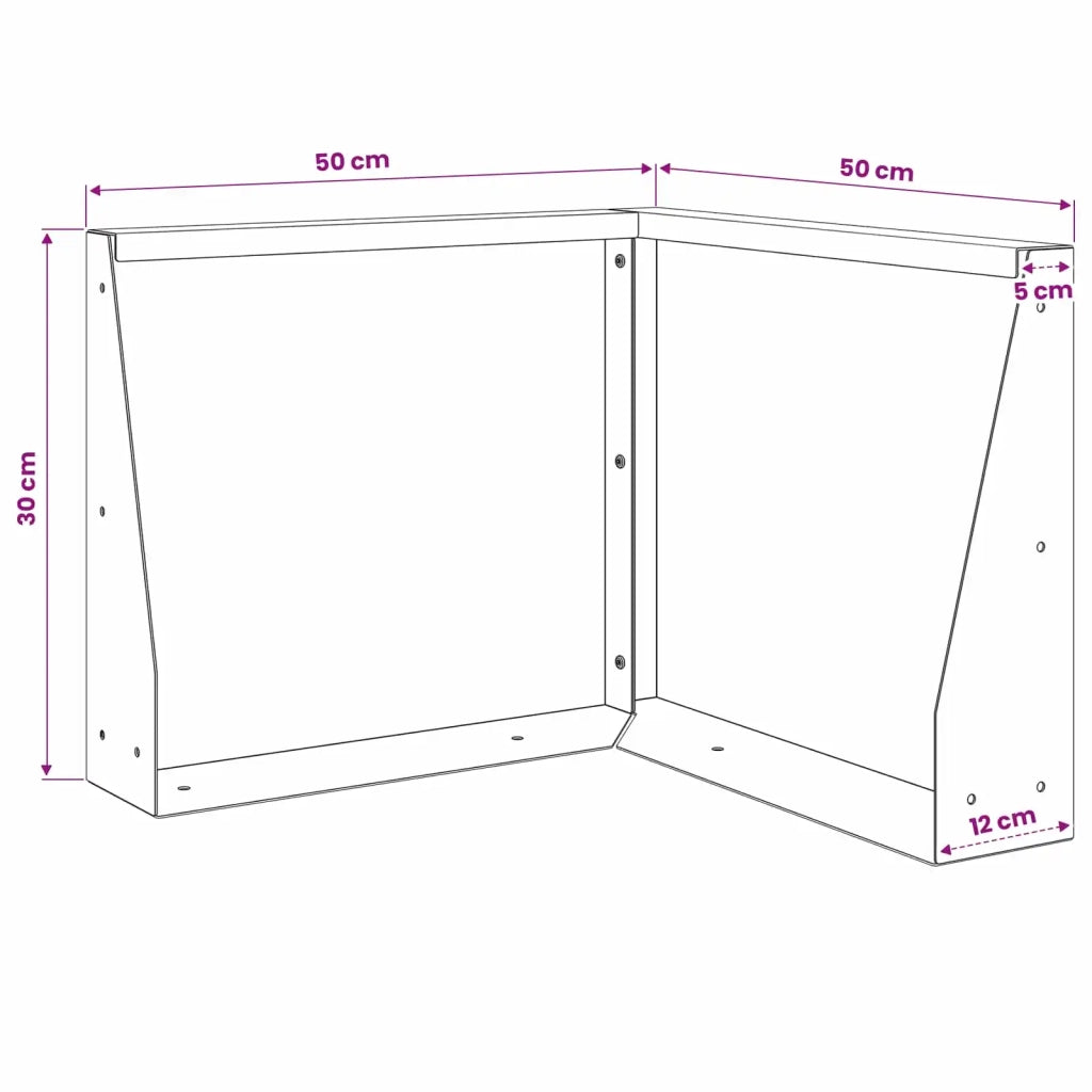 Muro di contenimento 50 x 50 x 30 cm Acciaio Inox Argento 8015207