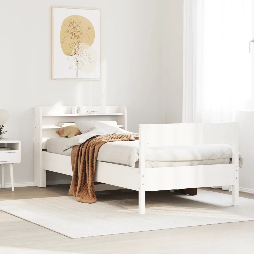 vidaXL Letto senza Materasso Bianco 90x190 cm in Legno Massello Pino