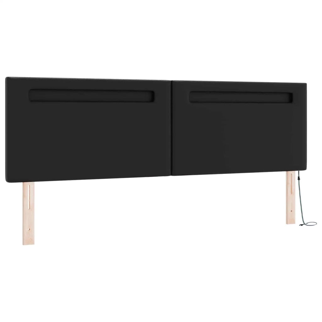 Letto a molle con strisce LED Nero 180 x 200 cm Pelle sintetica 3339060