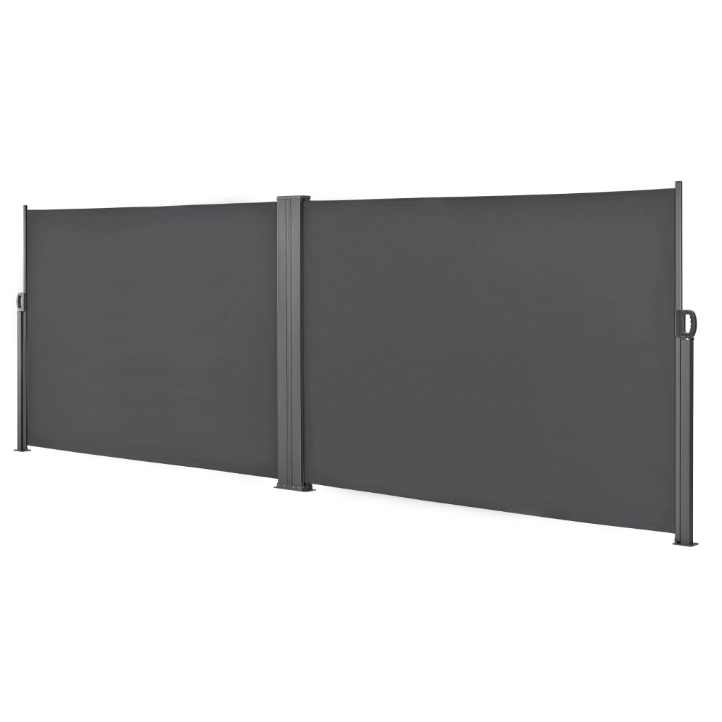 Paravento Doppio Estraibile Alcazaba per Esterni 160 x 300 x 300 cm Grigio pro.tec