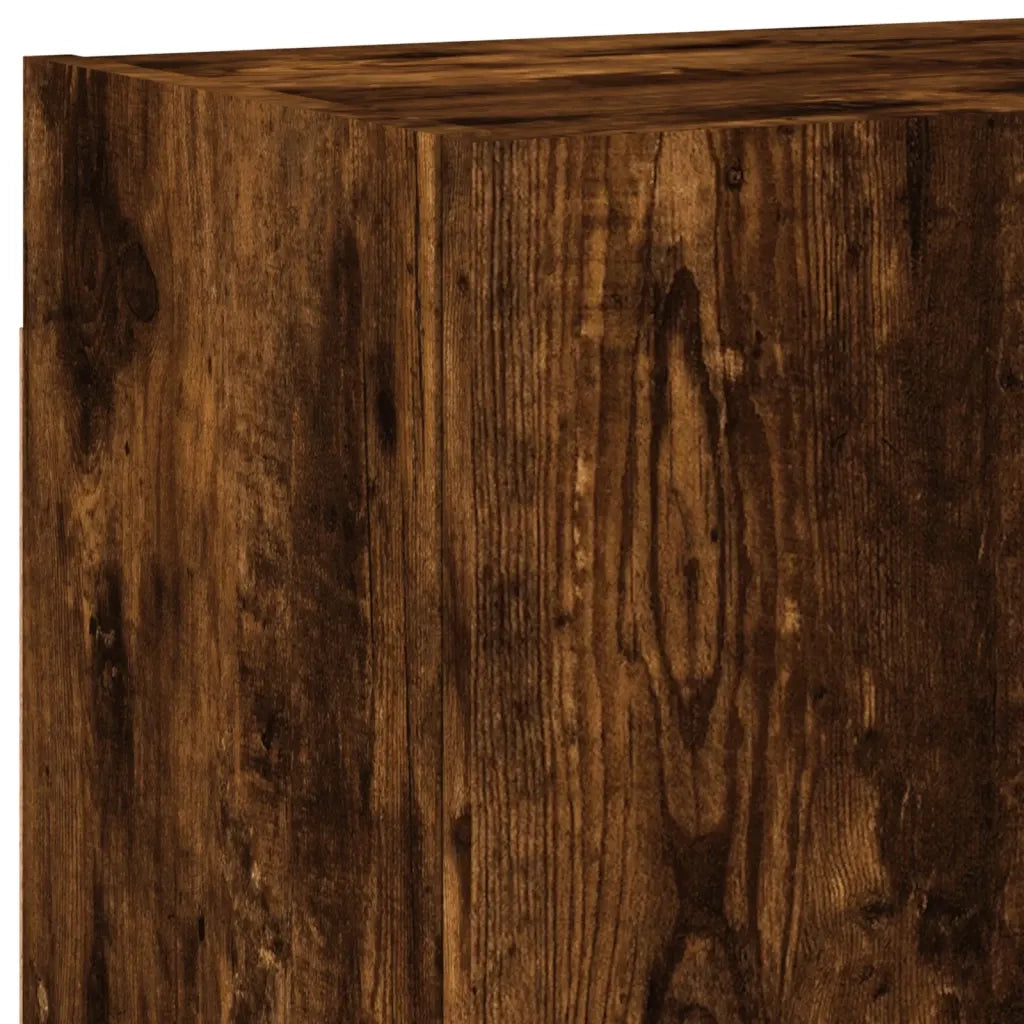 Mobili TV a Muro 4pz | Armadietto TV | Mobile Porta TV Rovere Fumo in Legno Multistrato